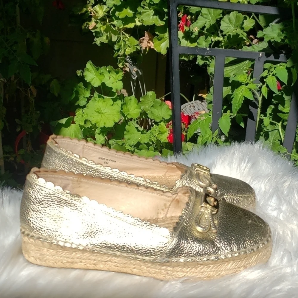 Kate Spade Gold Espadrilles 6 Loranne